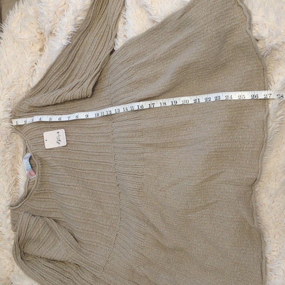 NWT FP Beach Free People Women's Beige Long Sleeve Top Size Small - Picture 9 of 12